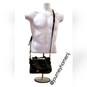Vintage Authentic Dooney & Burke Florentine Bucket Bag, Black with Gold Hardware